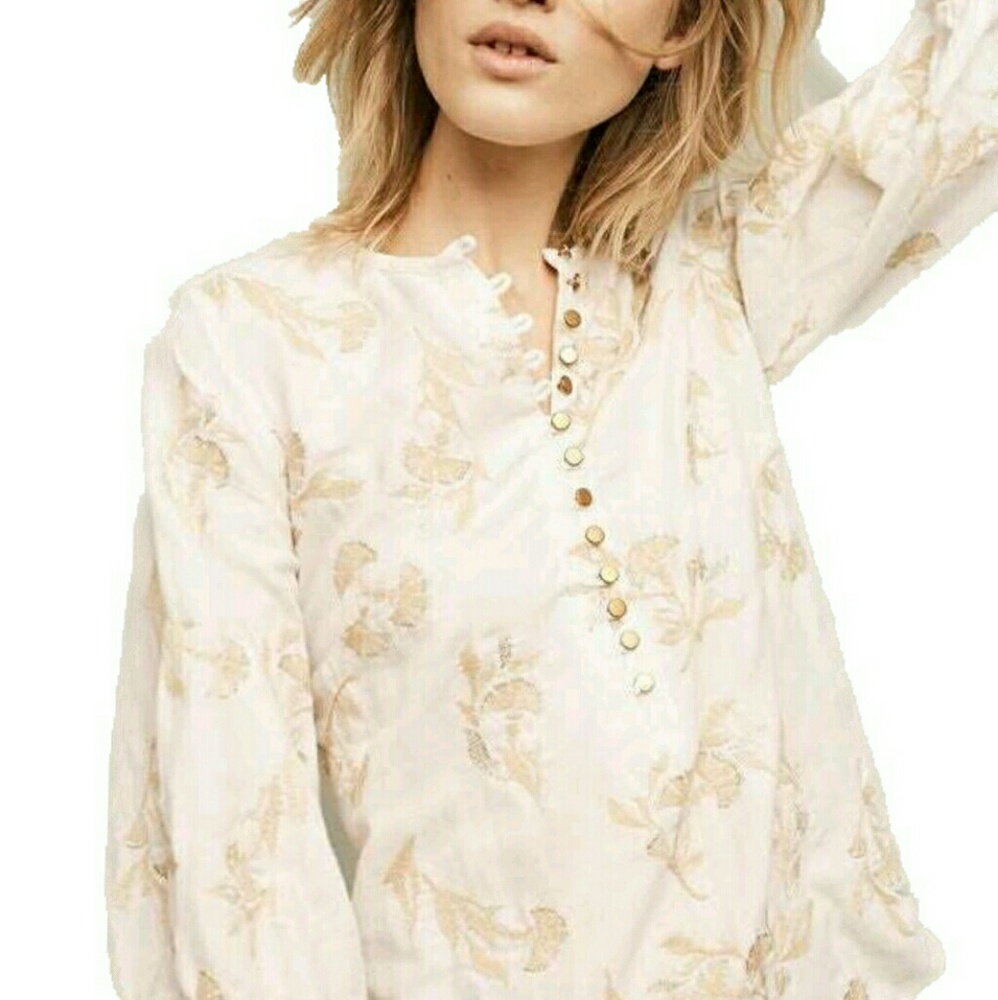 Floreat gold embroidered blouse size M